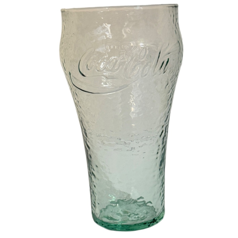 Coca Cola Textured Glass Tumbler Embossed Logo Soda Drinkware